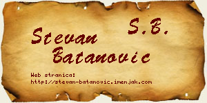 Stevan Batanović vizit kartica